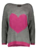 miss goodlife Sweter "Heart" w kolorze szaro-różowym