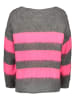 miss goodlife Kasjmieren trui "Stripes" donkergrijs/lichtroze