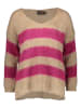 miss goodlife Sweter "Stripes" w kolorze beżowo-różowym
