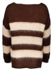 miss goodlife Kasjmieren trui "Stripes" donkerbruin/crème