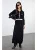 trendyol Kleid in Schwarz/ Creme