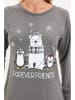 trendyol Pyjama in Grau/ Weiß