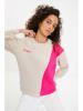 trendyol Sweatshirt in Beige/ Pink