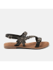 Lazamani Leder-Sandalen in Schwarz