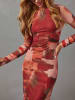 LA Angels Kleid in Rot/Rosa/Hellbraun