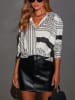 Milan Kiss Bluse in Schwarz/ Creme