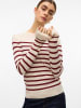 ONLY Pullover in Creme/ Bordeaux