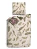 Heckett Lane Satin-Bettwäsche-Set "Jira" in Beige/ Grün