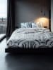 Heckett Lane Satijnen beddengoedset "Kaia" wit/blauw