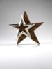 AM Design Dekofigur "Doppelstern" in Braun/ Silber - (B)21 x (H)21 cm