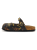 Calceo Clogs in Schwarz/ Hellbraun