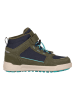 Trollkids Leder-Wanderboots "Gryllefjord Mid Cut" in Khaki