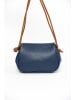 Anna Morellini Leren schoudertas "Drina" donkerblauw - (B)23 x (H)18 x (D)10 cm