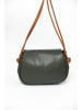 Anna Morellini Skórzana torebka "Drina" w kolorze zielonym - 23 x 18 x 10 cm