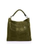 Anna Morellini Leder-Schultertasche "Alessandra" in Grün - (B)38 x (H)36 x (T)14 cm