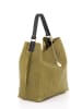 Anna Morellini Leder-Schultertasche "Sebastiana" in Olive - (B)38 x (H)36 x (T)14 cm