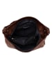 Anna Morellini Leder-Schultertasche "Fiorella" in Brau - (B)30 x (H)27 x (T)9 cm