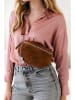 Anna Morellini Leren schoudertas "Filellia" camel - (B)25 x (H)14 x (D)1 cm