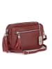 Anna Morellini Leder-Umhängetasche "Abriana" in Bordeaux - (B)20 x (H)16 x (T)8 cm