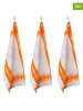 Laguiole 3er-Set: Geschirrtücher "Collection Carré" in Weiß/ Orange - (L)70 x (B)50 cm