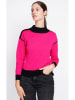 William de Faye Pullover in Fuchsia/ Schwarz