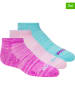 Skechers 3er-Set: Socken in Pink/ Türkis