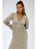 Monki Kleid in Beige/ Schwarz
