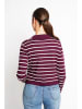 ASSUILI Cardigan in Bordeaux/ Weiß