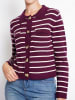 ASSUILI Cardigan in Bordeaux/ Weiß