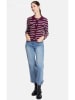 ASSUILI Cardigan in Bordeaux/ Weiß