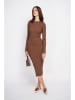 ASSUILI Strickkleid in Braun