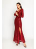 ASSUILI Paillettenkleid in Bordeaux
