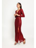 ASSUILI Paillettenkleid in Bordeaux