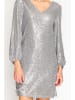 ASSUILI Paillettenkleid in Silber