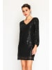 ASSUILI Paillettenkleid in Schwarz