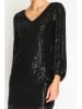 ASSUILI Paillettenkleid in Schwarz