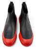 Camper Leren chelseaboots zwart/rood