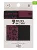 Happy Shorts 2er-Set: Boxershorts in Bordeaux/ Schwarz