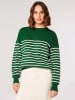 Apricot Pullover in Grün/ Weiß