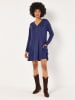 Apricot Kleid in Dunkelblau