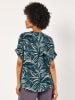 Apricot Bluse in Petrol/ Schwarz/ Weiß