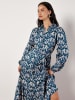 Apricot Kleid in Blau/ Weiß
