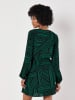 Apricot Kleid in Grün/ Schwarz