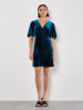 Apricot Fluwelen jurk  blauw