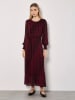 Apricot Kleid in Aubergine/ Weiß