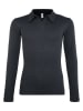 Blue Effect Polo-Longsleeve in Dunkelblau