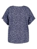 SAMOON Bluse in Dunkelblau/ Weiß