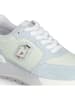 Liu Jo Leder-Sneakers in Creme/ Hellblau