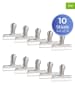 Wenko 10-delige set: sluitklemmen zilverkleurig - (B)7,6 x (H)6,3 cm