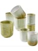 heine home Kubki (4 szt.) w kolorze kremowo-oliwkowym do cappuccino - wys. 8,5 x Ø 7,5 cm